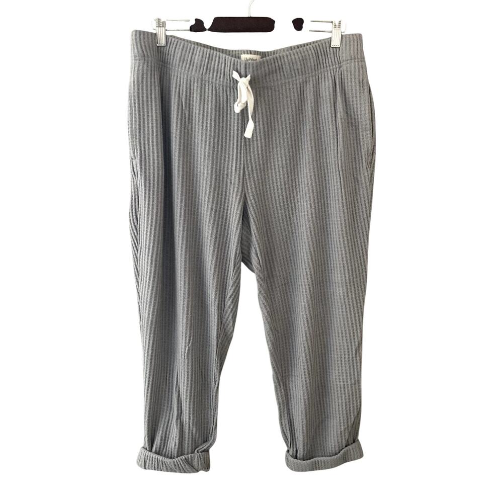 Upwest Cropped Waffle Lounge Pant Light Gray Large
